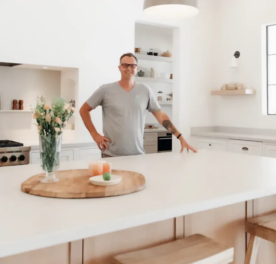 Dave Peterson, founder of Peterson Cabinet Works, in a custom kitchen Dave Peterson, founder of Peterson Cabinet Works, in a custom kitchen
