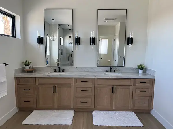 Peterson Cabinet Works Bathroom Rift white oak vanity