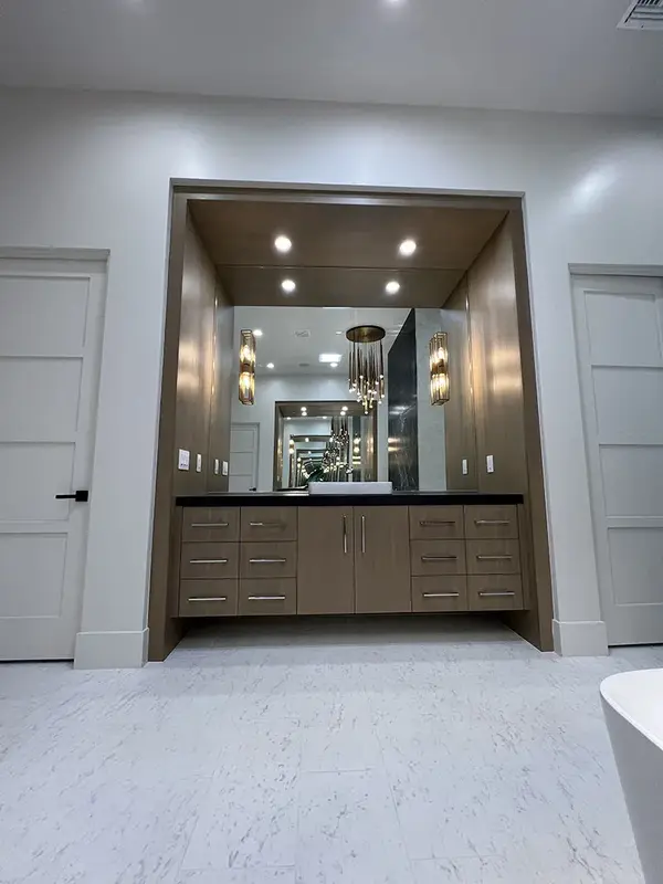 pcw cabinetry Slab rift white oak matched grain vanity 3