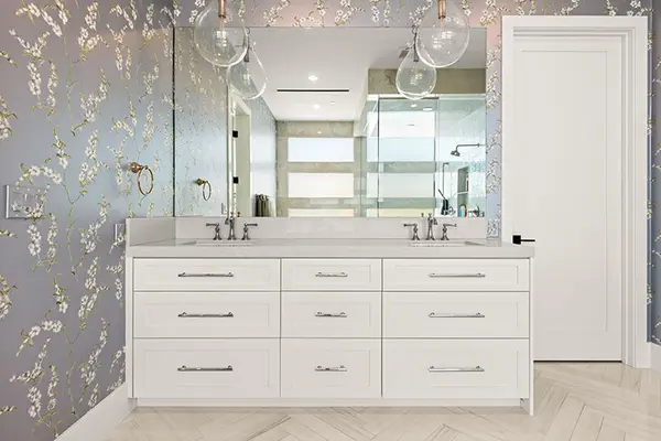 pcw cabinetry Custom white shaker vanity 6