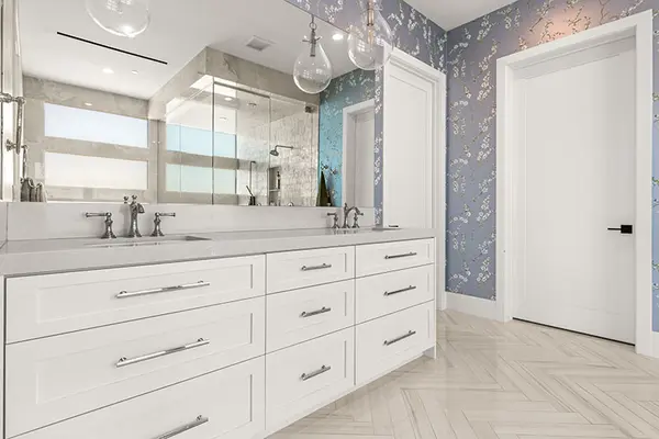 pcw cabinetry Custom white shaker vanity 7