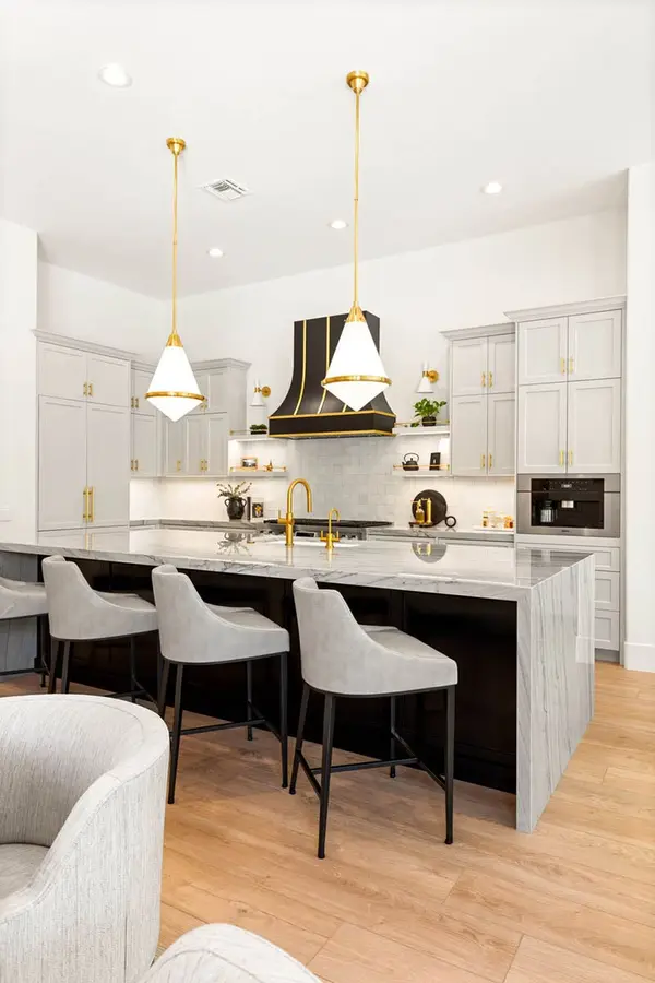Isleworth Custom kitchen waterfall island 3