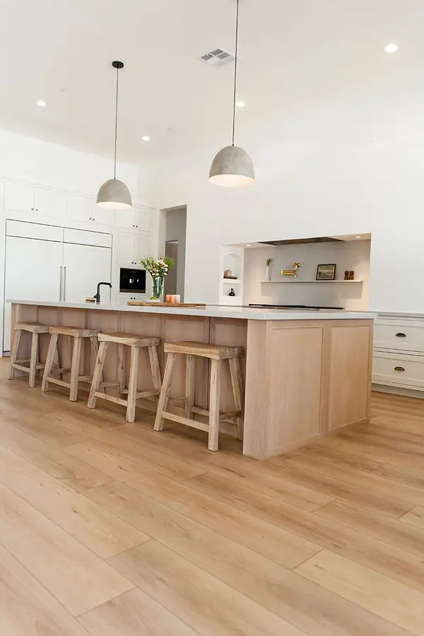 Kevin Way Custom hood custom island rift white oak shaker inset faceframe cabinets10