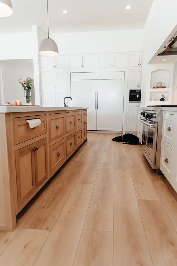 Kevin Way Custom hood custom island rift white oak shaker inset faceframe cabinets 11