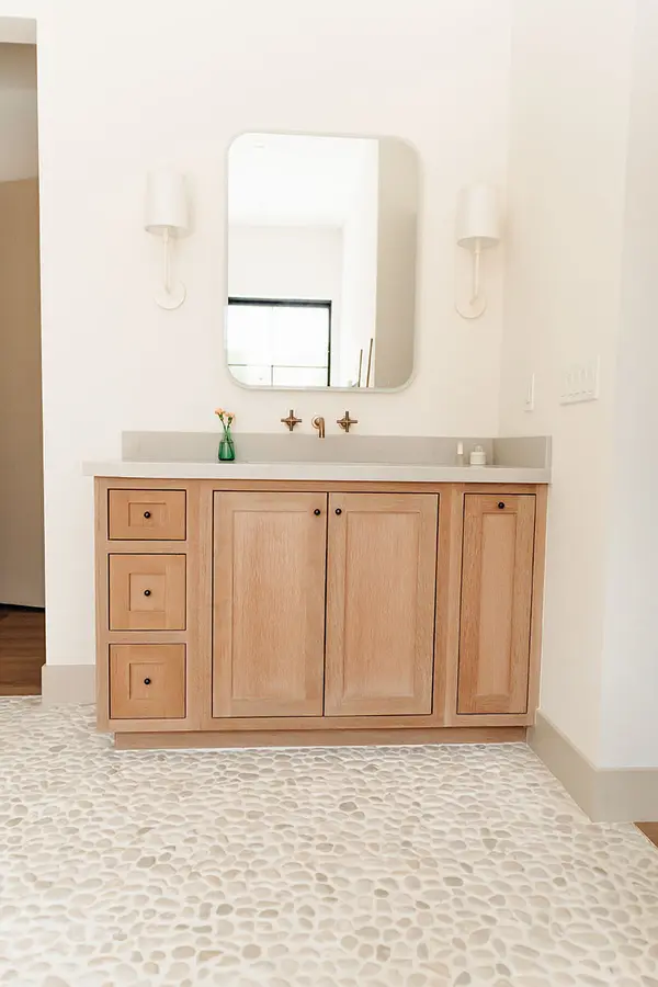 Kevin Way Inset faceframe vanity rift white oak