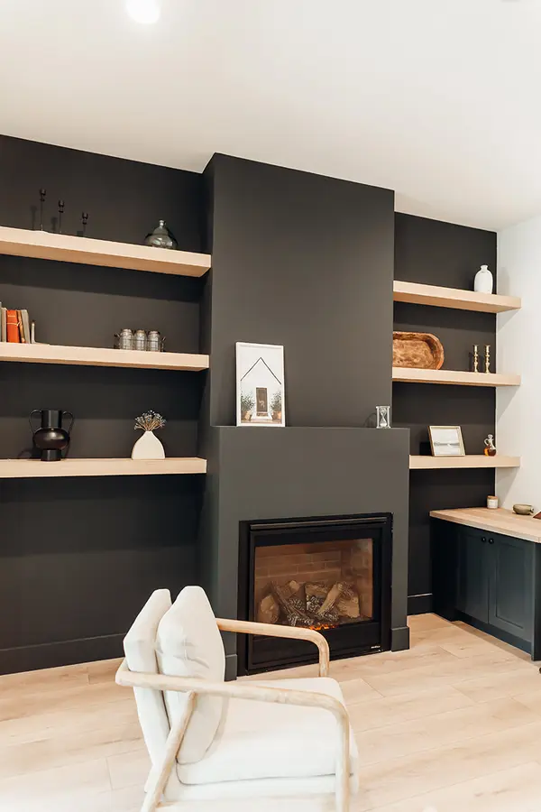 Oak floating shelves5