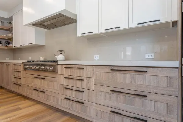 Pine Leaf Salt Shaker Kitchen white shaker cabinets 2