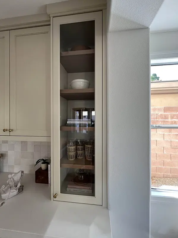 Proud Eagle shiplap island custom kitchen glass cabinets custom hood 2