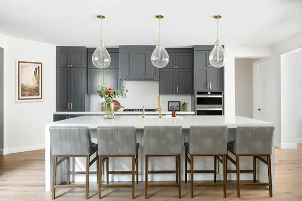 Sunset Sage Custom kitchen custom hood painted shaker 2