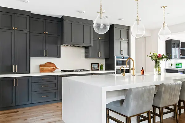 Sunset Sage Custom kitchen custom hood painted shaker