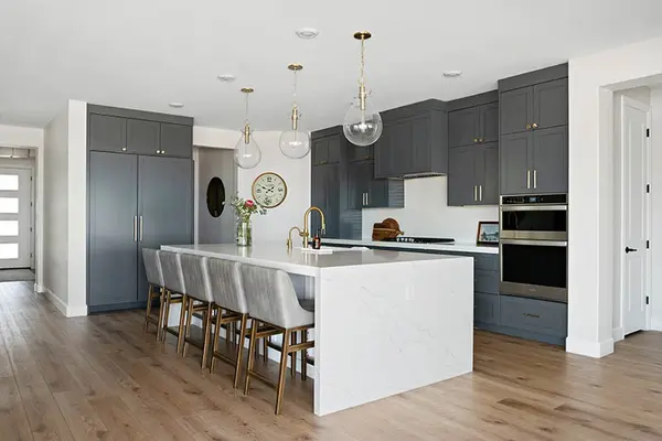 Sunset Sage Custom kitchen custom hood painted shaker 8