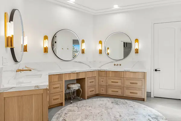 Villaforte rift white oak shaker reeded drawers vanity