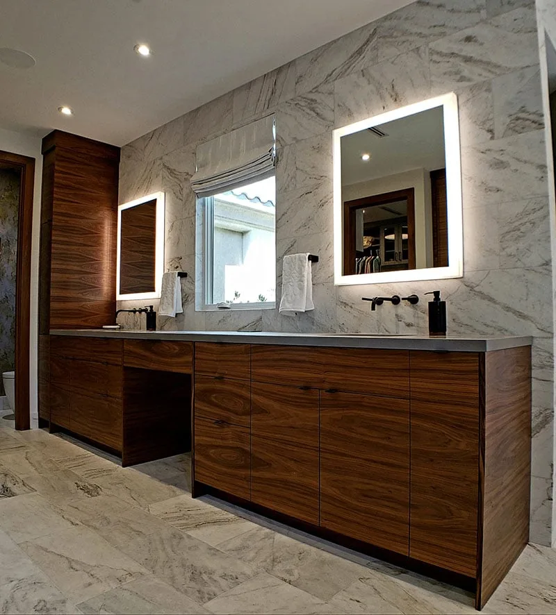 Walnut Wood Cabinetry by Peterson Cabinet Works, custom cabinets Las Vegas craftsmanship